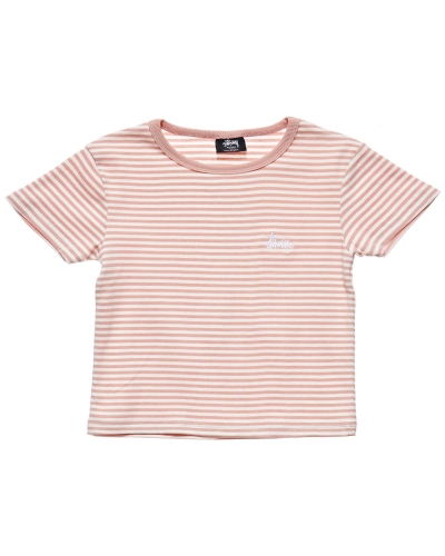 Pink Women's Stussy Hyde Stripe Rib T Shirts | AU0000222