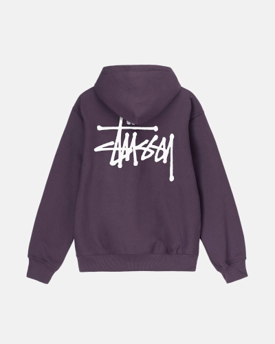 Purple Men's Stussy Basic Hoodies | AU0000010