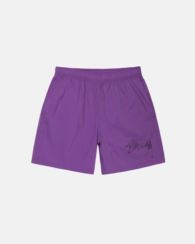 Purple Men's Stussy Big Stock Nylon Short Shorts | AU0000623