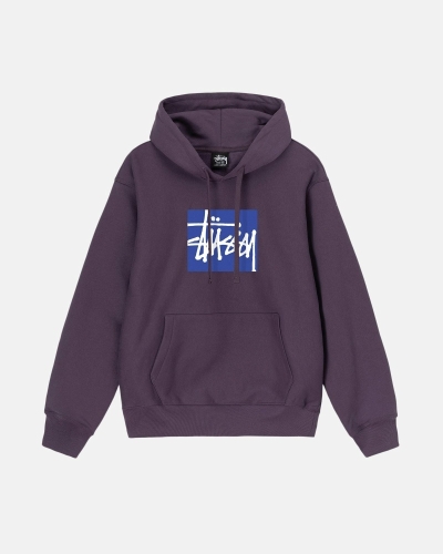 Purple Men's Stussy Stock Box Hoodies | AU0000074