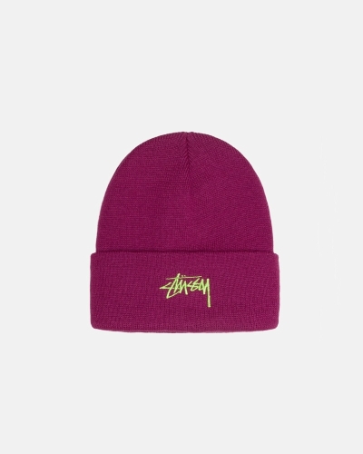 Purple Men's Stussy Stock Cuff Beanie | AU0000484