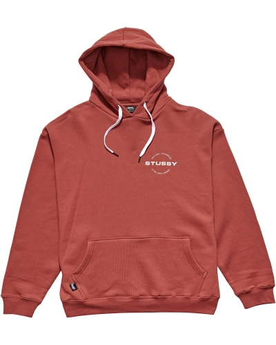 Red Men's Stussy City Circle Hoodies | AU0000028