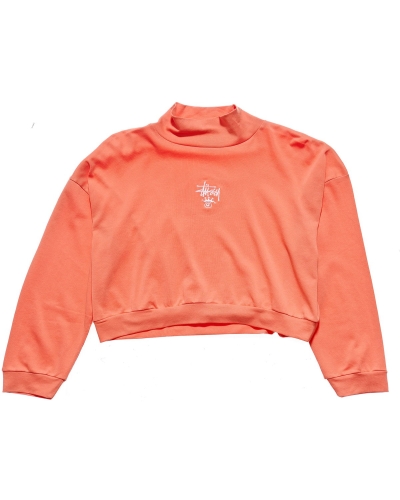 Red Women's Stussy Ellen Rib Turtleneck Sweatshirts | AU0000919