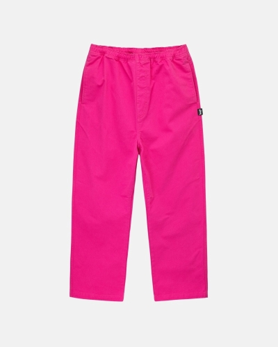 Rose Pink Men's Stussy Brushed Beach Pants | AU0000539