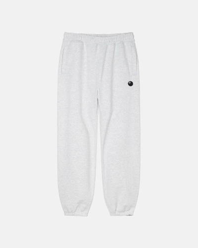 White Men's Stussy 8 Ball Embroidered Pant Sweatpants | AU0000873