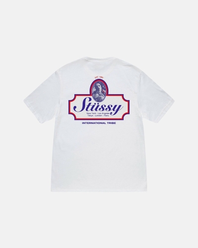 White Men's Stussy Authentic T Shirts | AU0000094