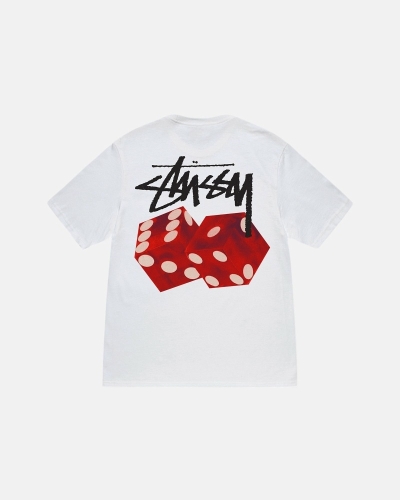 White Men's Stussy Diced Out T Shirts | AU0000159