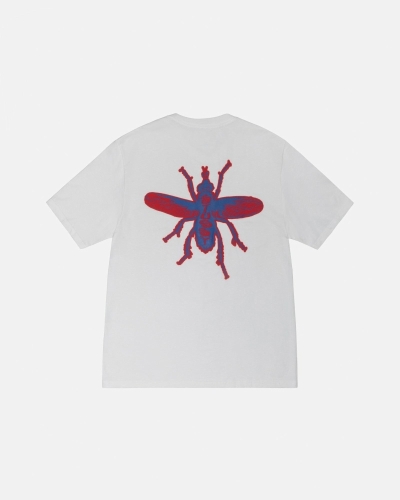 White Men's Stussy Housefly T Shirts | AU0000219