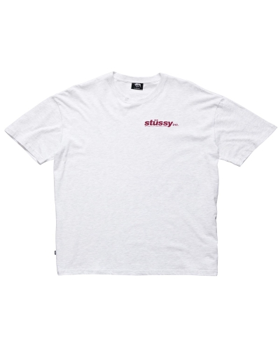 White Men's Stussy Italic SS T Shirts | AU0000229