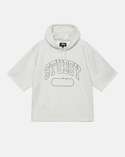 White Men's Stussy Ss Boxy Cropped Hoodies | AU0000072