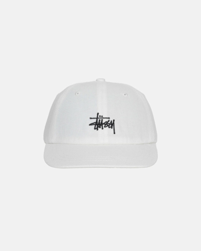 White Men's Stussy Stock Low Pro Caps | AU0000492