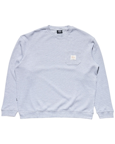 White Men's Stussy Workwear Waffle Crew Sweaters | AU0000862