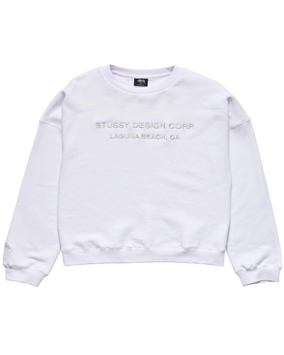 White Women's Stussy Alcott OS Crew Sweaters | AU0000812