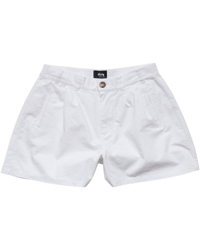 White Women's Stussy Brentwood Pleated Shorts | AU0000630