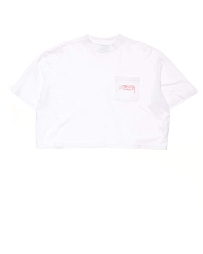 White Women's Stussy Designs Pocket Boxy T Shirts | AU0000151