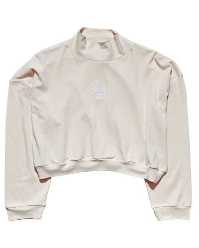 White Women's Stussy Ellen Rib Turtleneck Sweatshirts | AU0000918