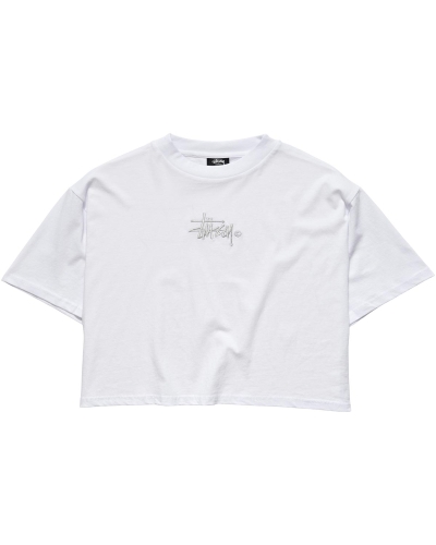 White Women's Stussy Graffiti Boxy T Shirts | AU0000176