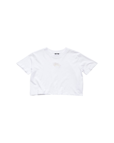 White Women's Stussy Graffiti Slim T Shirts | AU0000191