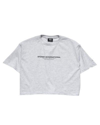 White Women's Stussy Text Waisted OS Tee Sportswear | AU0000798